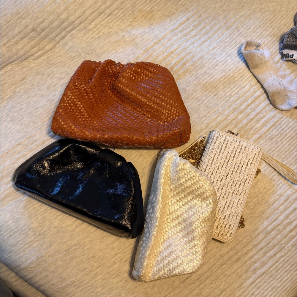 Anthropologie Clutch Collection - Black, White, Tan, Brown